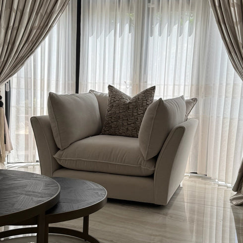 Oscar Pebble 4 Piece Corner Sofa & Stool